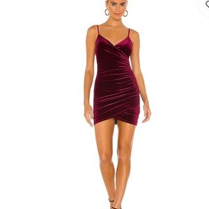 NWT Lovers + Friends Aldina Mini Dress in Red Velvet